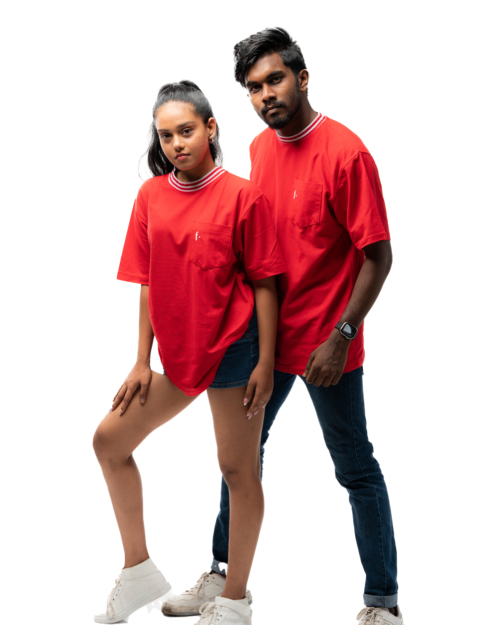 Oversized red t shirt Flecklo